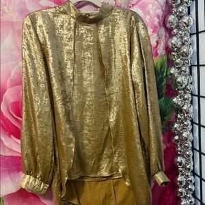 Gold Metallic Women's Top